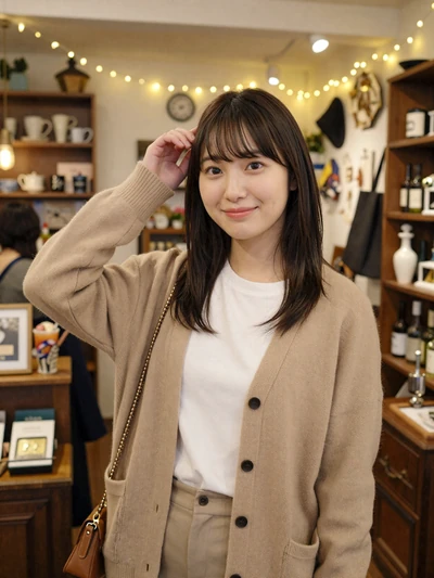 Arisa Tanaka, 28, verified Japanese woman in Tokyo vintage shop - genuine profile with natural photo