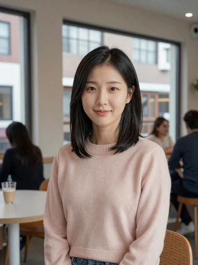 Soo-Jin, 27, Korean woman in Seoul cafe - cross-cultural dating with Korean singles