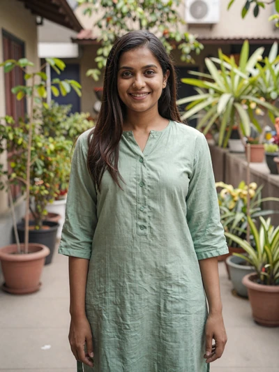 Anika, 27, verified Indian woman in Kolkata courtyard - safe asian dating profile