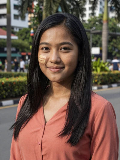 Hnin Si Wai, 26, Burmese woman in Yangon park - Burmese women dating profile