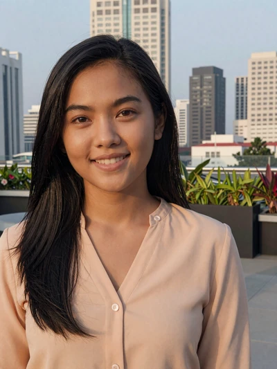 Putri, 26, Indonesian woman in rooftop garden in Jakarta - Indonesian women dating profile