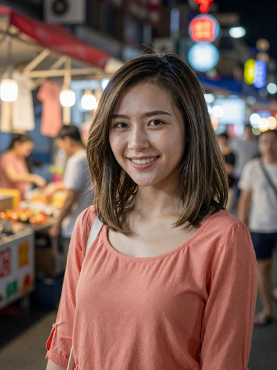 Mei-Ling, 25, verified Taiwanese woman at Taipei market - secure dating platform member