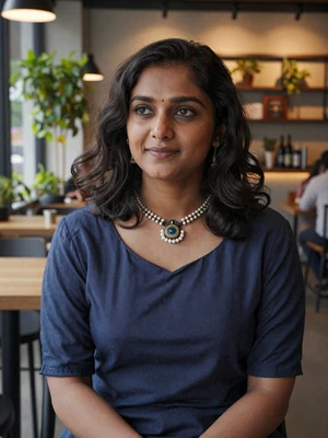Neha, 30, South Indian woman in Bangalore cafe - India dating site profile