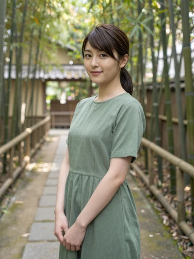Sakura, 25, Japanese woman in Kyoto bamboo garden - meet Japanese singles