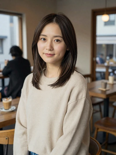 Aiko, 28, Japanese woman in Osaka cafe ready for long-distance dating connection