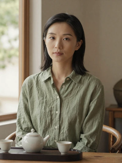 Wei Chen, 28, Chinese tea sommelier at a tea table in Hangzhou - Chinese women dating first date